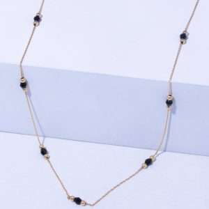 18K YELLOW GOLD CHOKER WITH ONYX STONE
