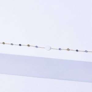 18K YELLOW GOLD ROUND STONE BRACELET