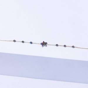 18K YELLOW GOLD STAR BRACELET WITH STONE