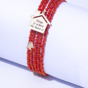 18K YELLOW GOLD NABATIEH BRACELET WITH RED AGATE STONE