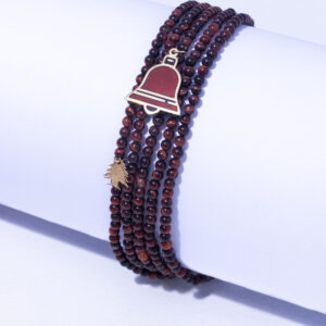 18K YELLOW GOLD RACHAYA BRACELET WITH RED TIGER EYE STONE