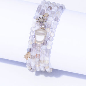 18K YELLOW GOLD ZAHLE BRACELET WITH WHITE QUARTZ STONE