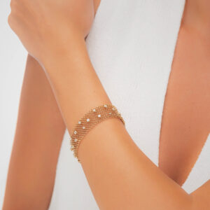 18K PINK GOLD BRACELET  WITH WHITE DIAMOND