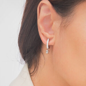 18K WHITE GOLD PAIR EARRING WITH DIAMOND