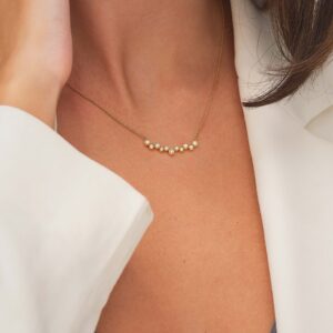 18K YELLOW GOLD NECKLACE WITH WHITE DIAMOND