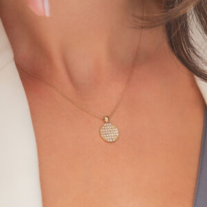 18K PINK GOLD NECKLACE WITH WHITE DIAMOND