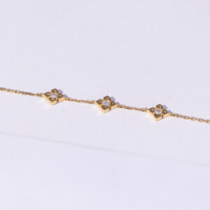18K YELLOW GOLD TRIPLE STAR BRACELET WITH WHITE DIAMOND