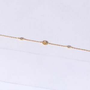 18K YELLOW GOLD CIRCLE BRACELET WITH WHITE DIAMOND