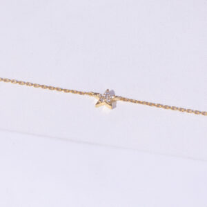 18K YELLOW GOLD STAR BRACELET WITH WHITE DIAMOND