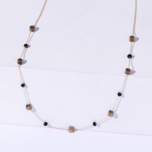 18K YELLOW GOLD NECKLACE WITH STONE