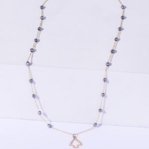 18K YELLOW GOLD CEDAR NECKLACE WITH HEMATIT