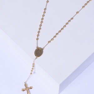 18K YELLOW GOLD ROSARY NECKLACE