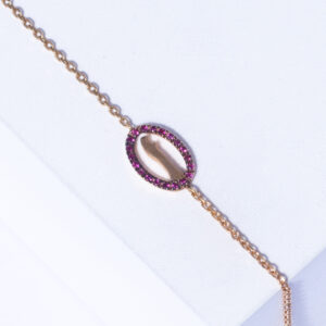 18K YELLOW GOLD VIRGIN MARY BRACELET WITH RUBY