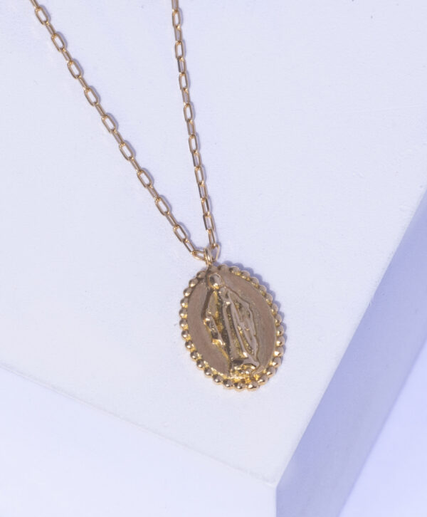 18K YELLOW GOLD VIRGIN MARY NECKLACE