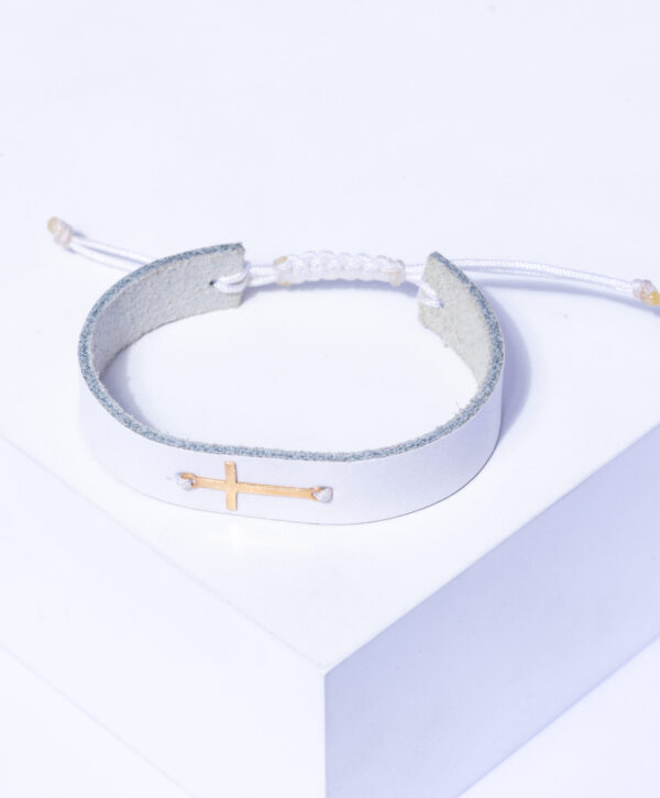 18K YELLOW GOLD CROSS BRACELET