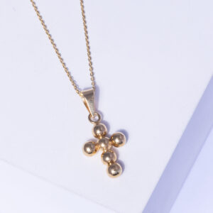 18K YELLOW GOLD CROSS NECKLACE