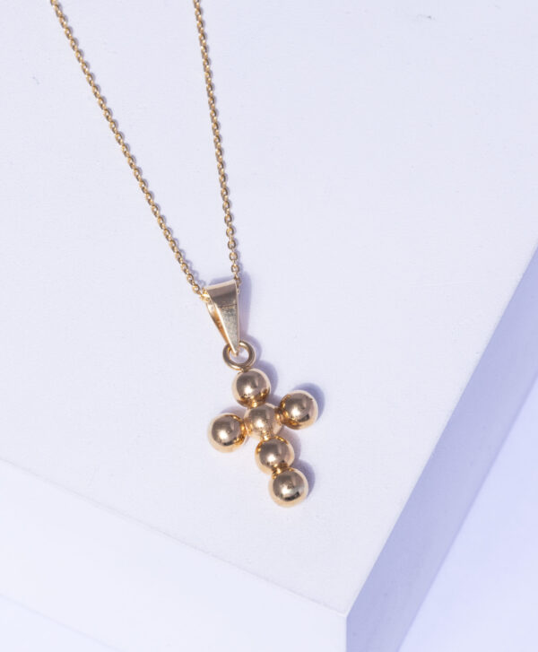 18K YELLOW GOLD CROSS NECKLACE