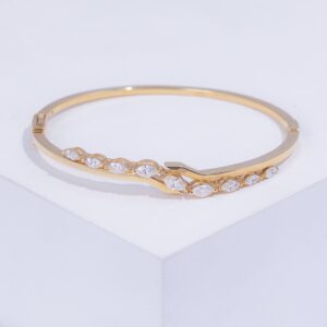 18K YELLOW GOLD BRACELET WITH WHITE DIAMOND