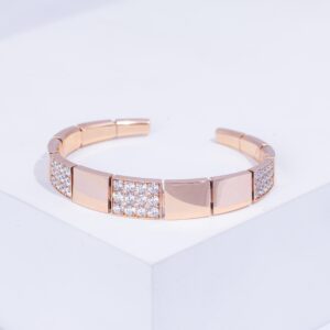 18K PINK GOLD BRACELET WITH WHITE DIAMOND