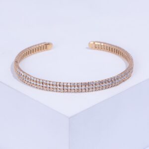18K PINK GOLD BRACELET WITH WHITE DIAMOND