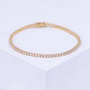 18K YELLOW GOLD BRACELET WITH WHITE DIAMOND