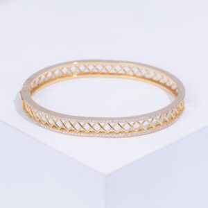 18K YELLOW GOLD BRACELET WITH WHITE DIAMOND