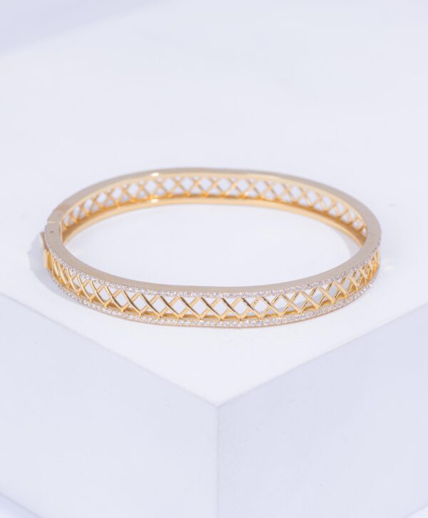 18K YELLOW GOLD BRACELET WITH WHITE DIAMOND