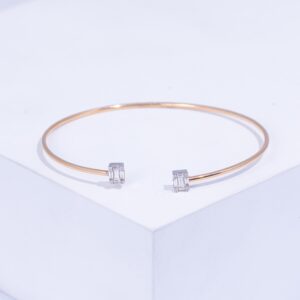 18K PINK GOLD BRACELET WITH WHITE DIAMOND