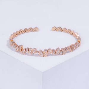 18K PINK GOLD BRACELET WITH WHITE DIAMOND