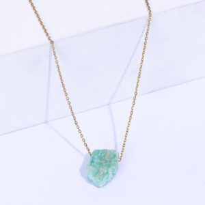 18K YELLOW GOLD NECKLACE WITH AMAZONITE STONE