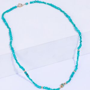 18K YELLOW GOLD NECKLACE WITH TURQUOISE STONE