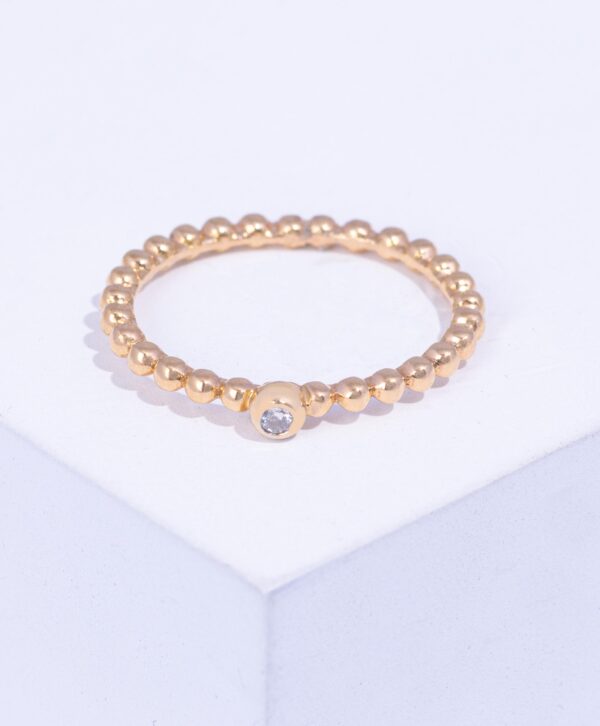 18K PINK GOLD RING WITH WHITE DIAMOND
