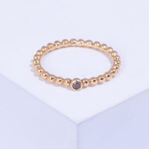 18K PINK GOLD RING WITH CHAMPAIGN DIAMOND