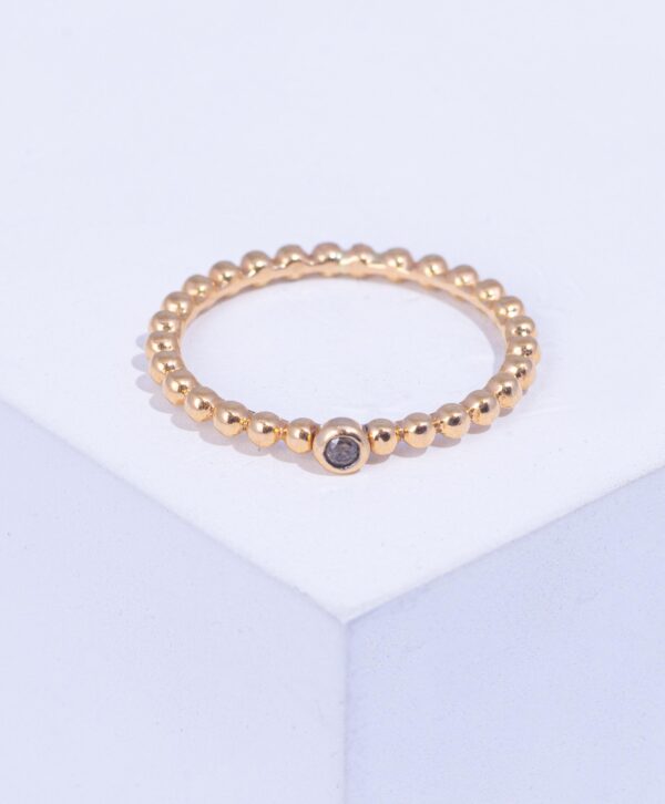 18K PINK GOLD RING WITH CHAMPAIGN DIAMOND