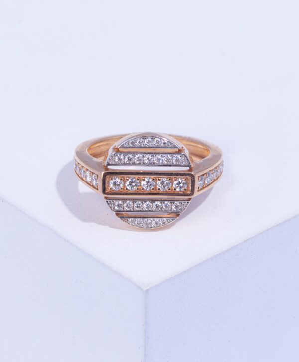 18K PINK GOLD PINKY RING WITH WHITE DIAMOND