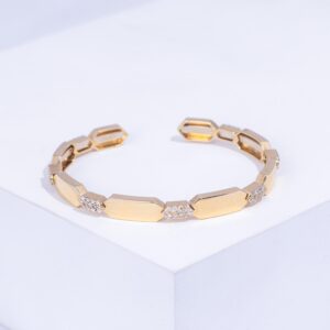 18K YELLOW GOLD BRACELET WITH WHITE DIAMOND