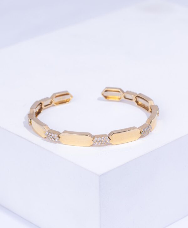18K YELLOW GOLD BRACELET WITH WHITE DIAMOND