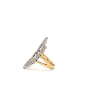 18K YELLOW GOLD RING WITH WHITE DIAMOND