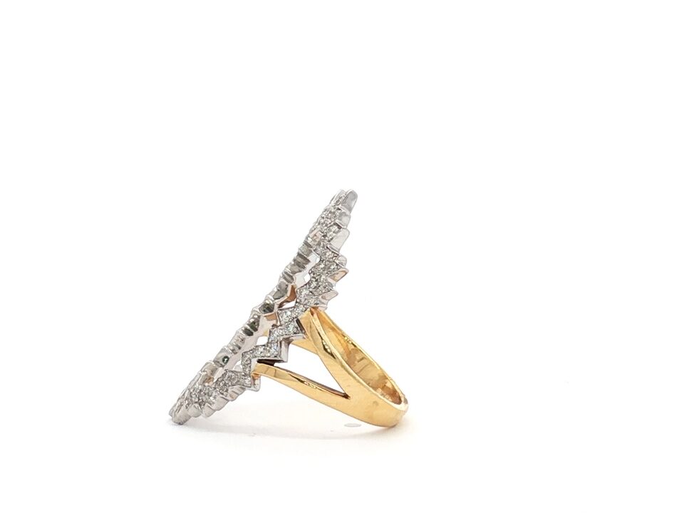 18K YELLOW GOLD RING WITH WHITE DIAMOND