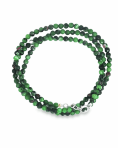 Green Ruby Round Bead Beaded Necklace