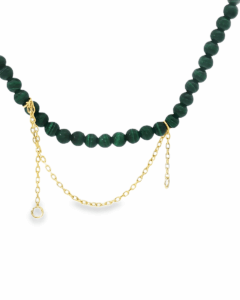 Malachite & Yellow Gold Beaded Necklace