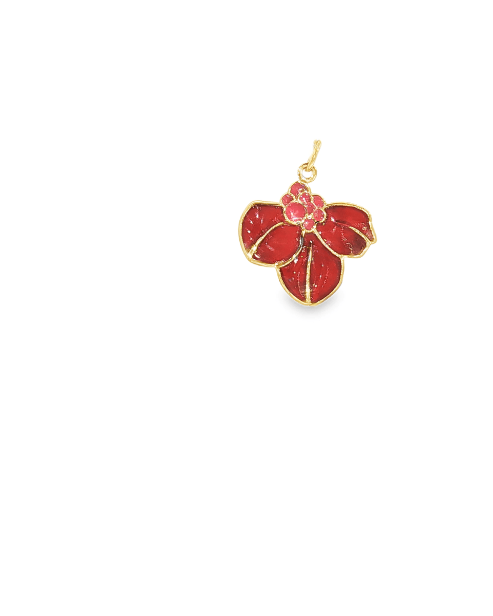Yellow Gold Pendant with Round Cabochon Coral
