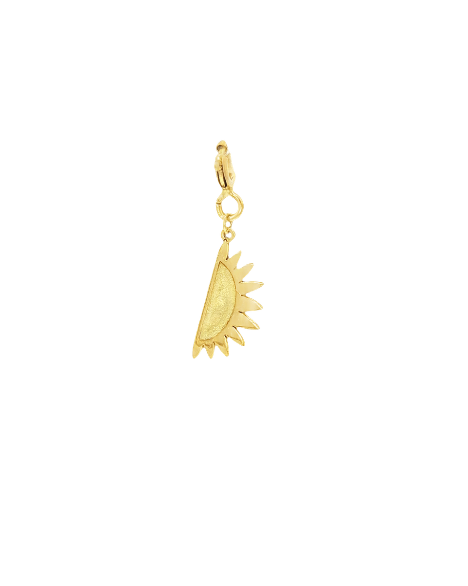 Yellow Gold Half Sun Pendant Charm
