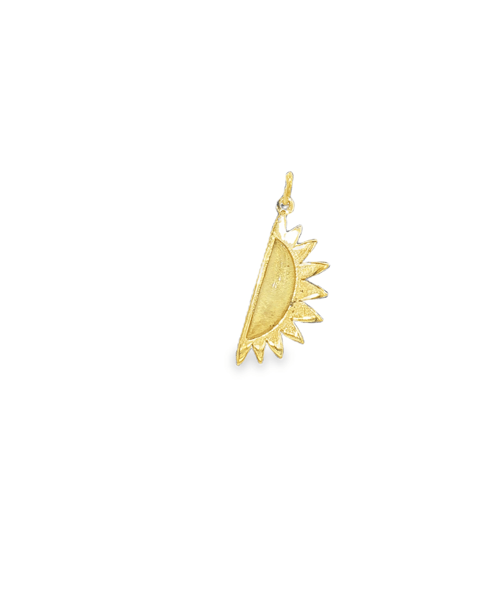 Yellow Gold Half-Sun Pendant: A Touch of Radiant Charm