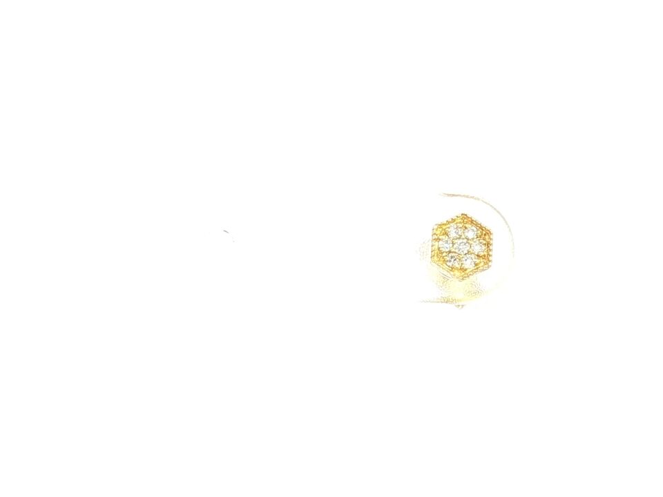 SINGLE HEXAGON SHAPE DIAMOND EARRING